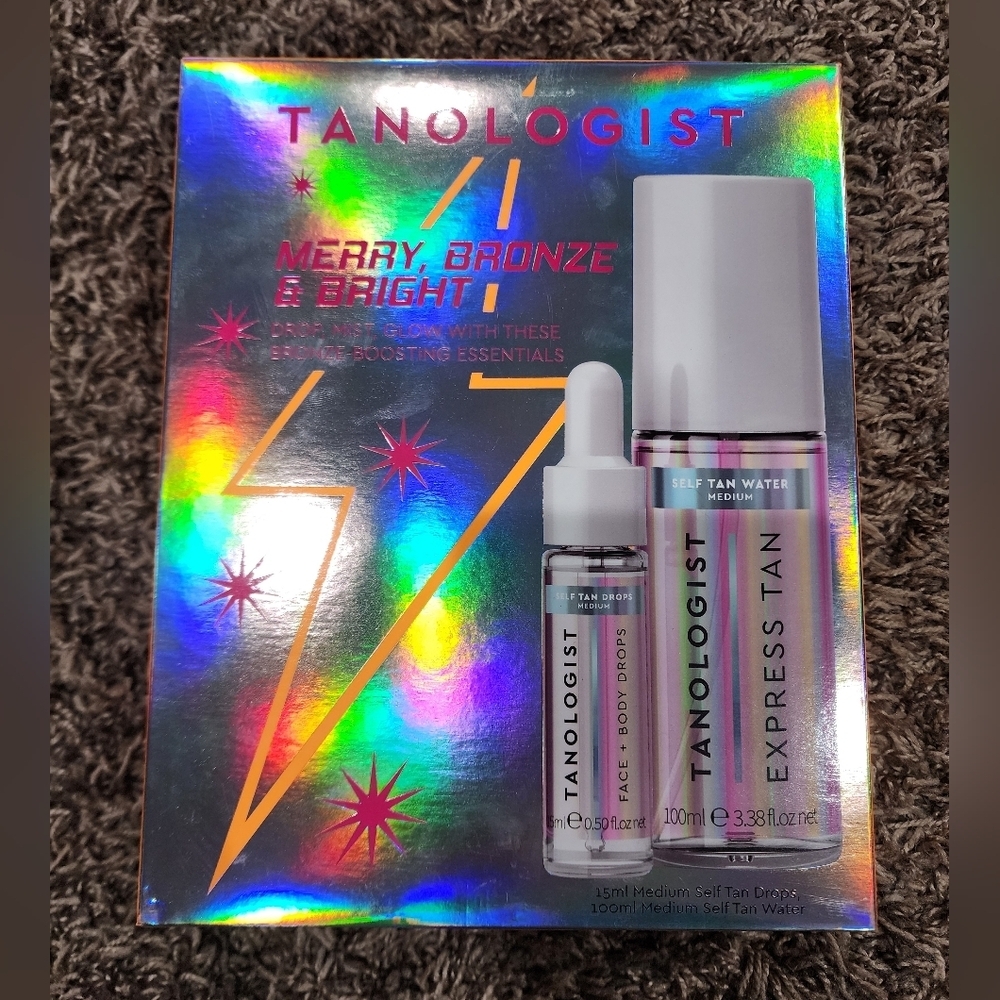 Tanologist Merry, Bronze, & Bright Drop Mist Glow Self Tan Drops & Water Medium.
